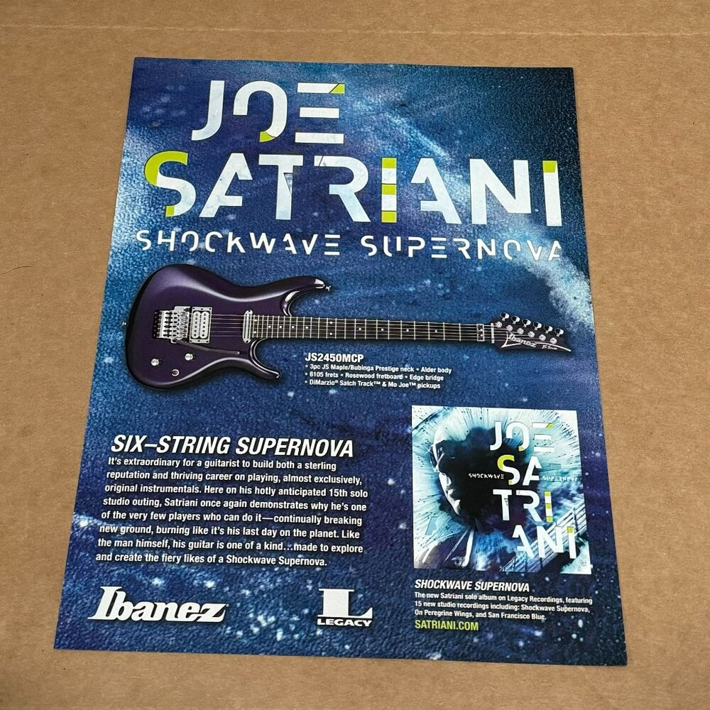 Joe Satriani - Ibanez Guitars - Six-String Supernova - 2015 Print Advertisement